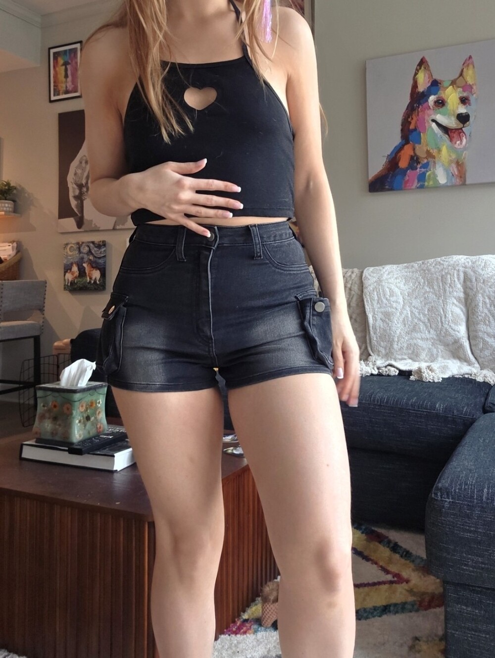 Fashion nova utility jean shorts